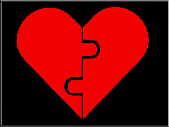 Gigsaw puzzle heart 02 Low-poly 3D model