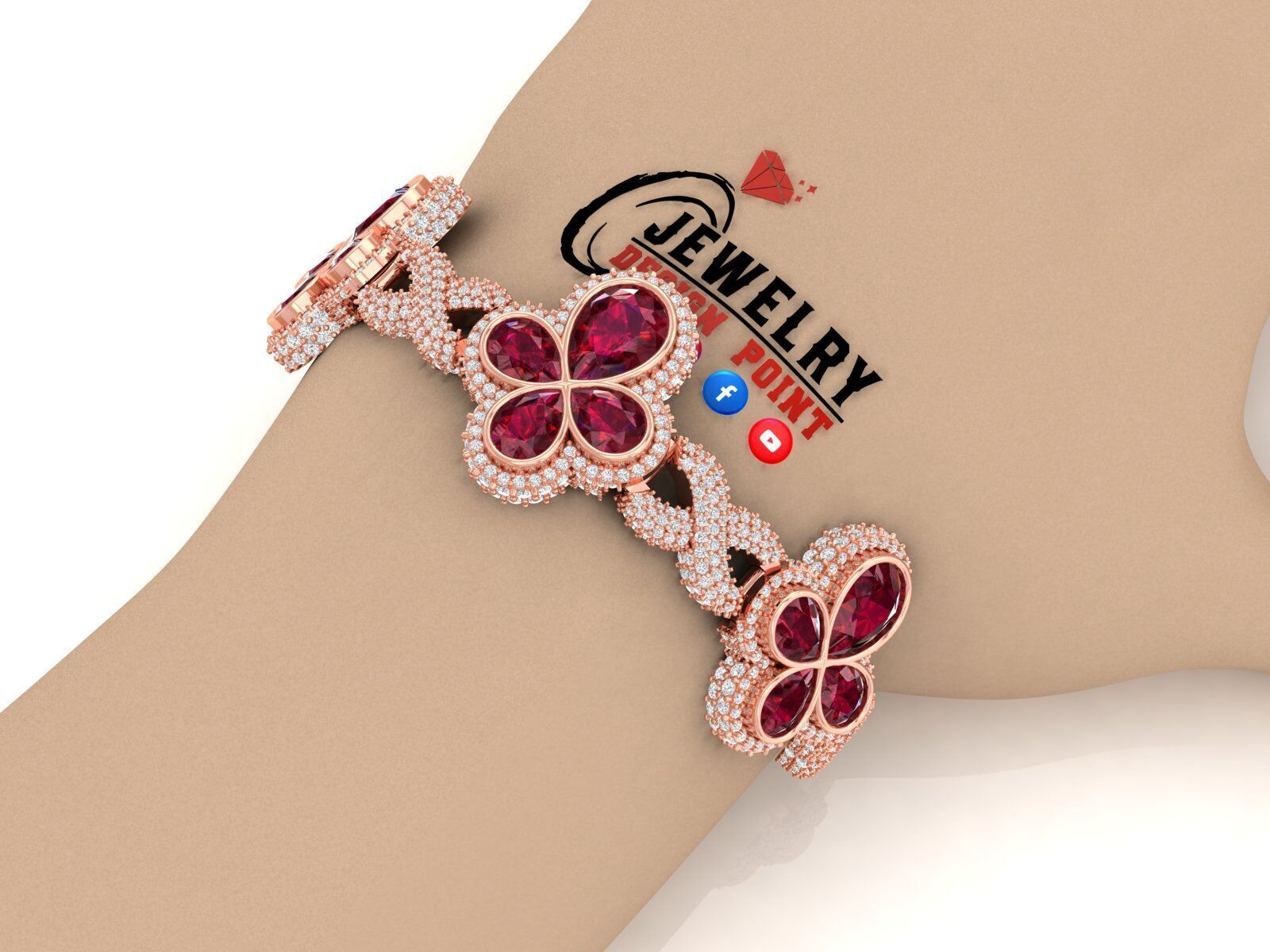 Custom Pear Cross with Infinite Cross Bracelets - Pear Bracelet 3D print model_2