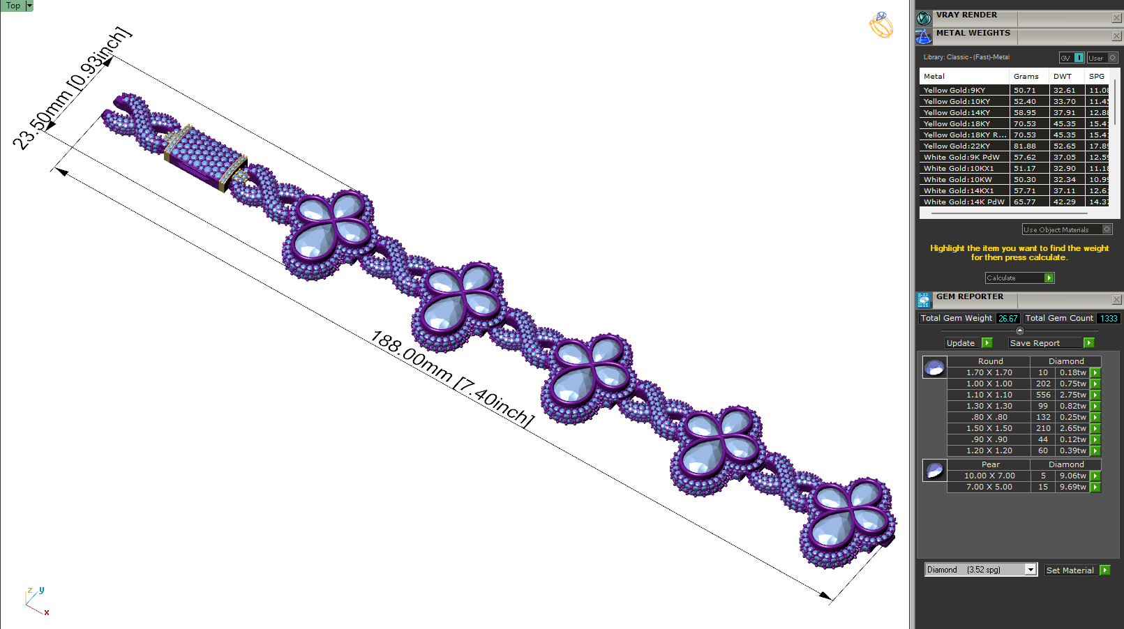 Custom Pear Cross with Infinite Cross Bracelets - Pear Bracelet 3D print model_6