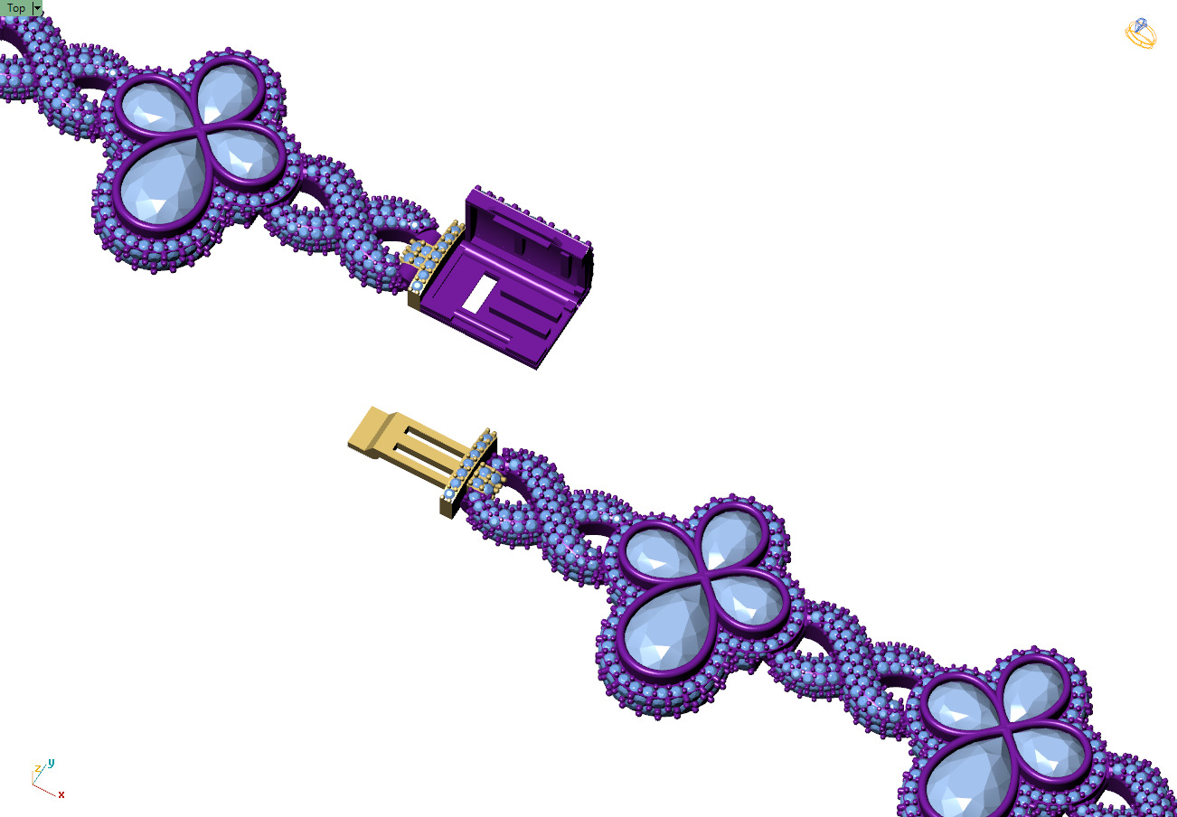 Custom Pear Cross with Infinite Cross Bracelets - Pear Bracelet 3D print model_14