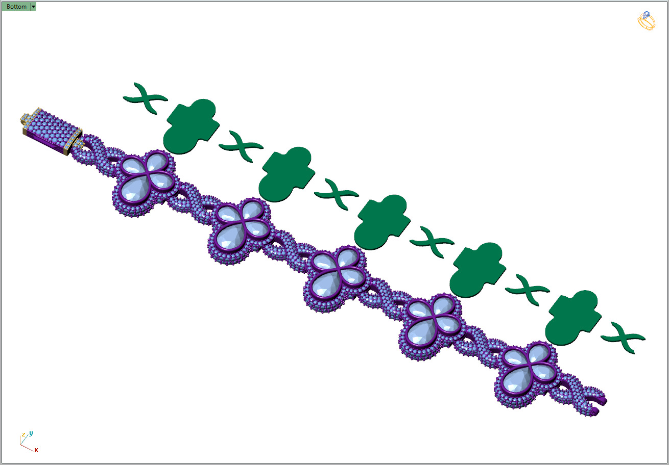 Custom Pear Cross with Infinite Cross Bracelets - Pear Bracelet 3D print model_10