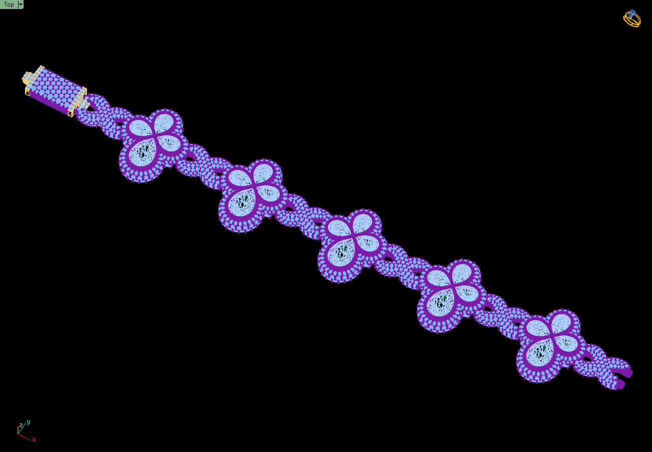 Custom Pear Cross with Infinite Cross Bracelets - Pear Bracelet 3D print model_15