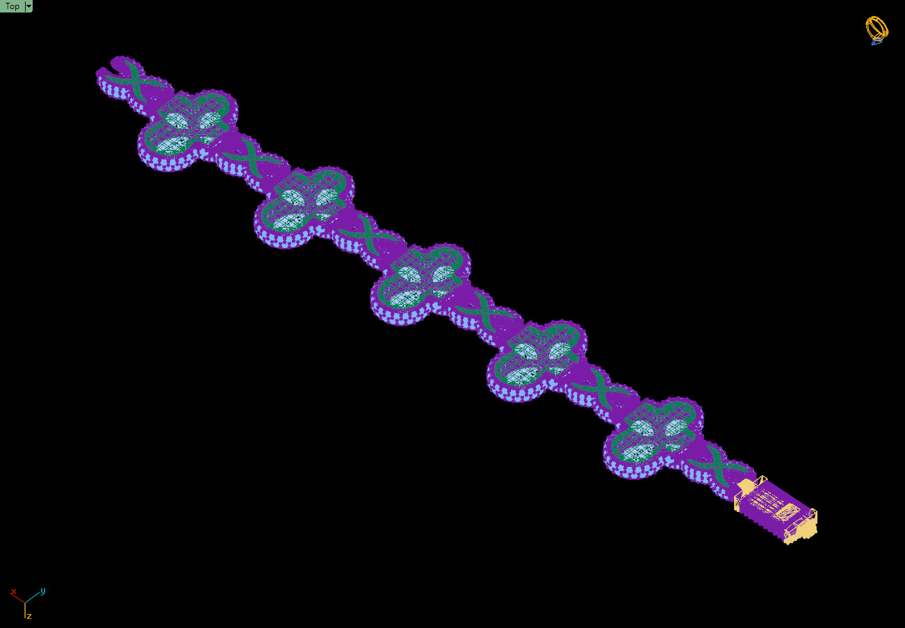 Custom Pear Cross with Infinite Cross Bracelets - Pear Bracelet 3D print model_17