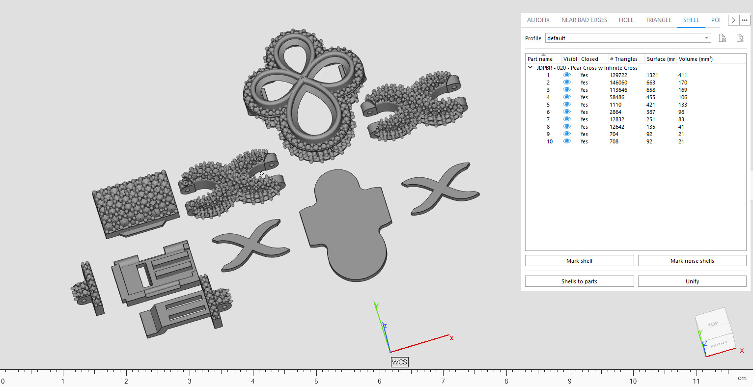 Custom Pear Cross with Infinite Cross Bracelets - Pear Bracelet 3D print model_18
