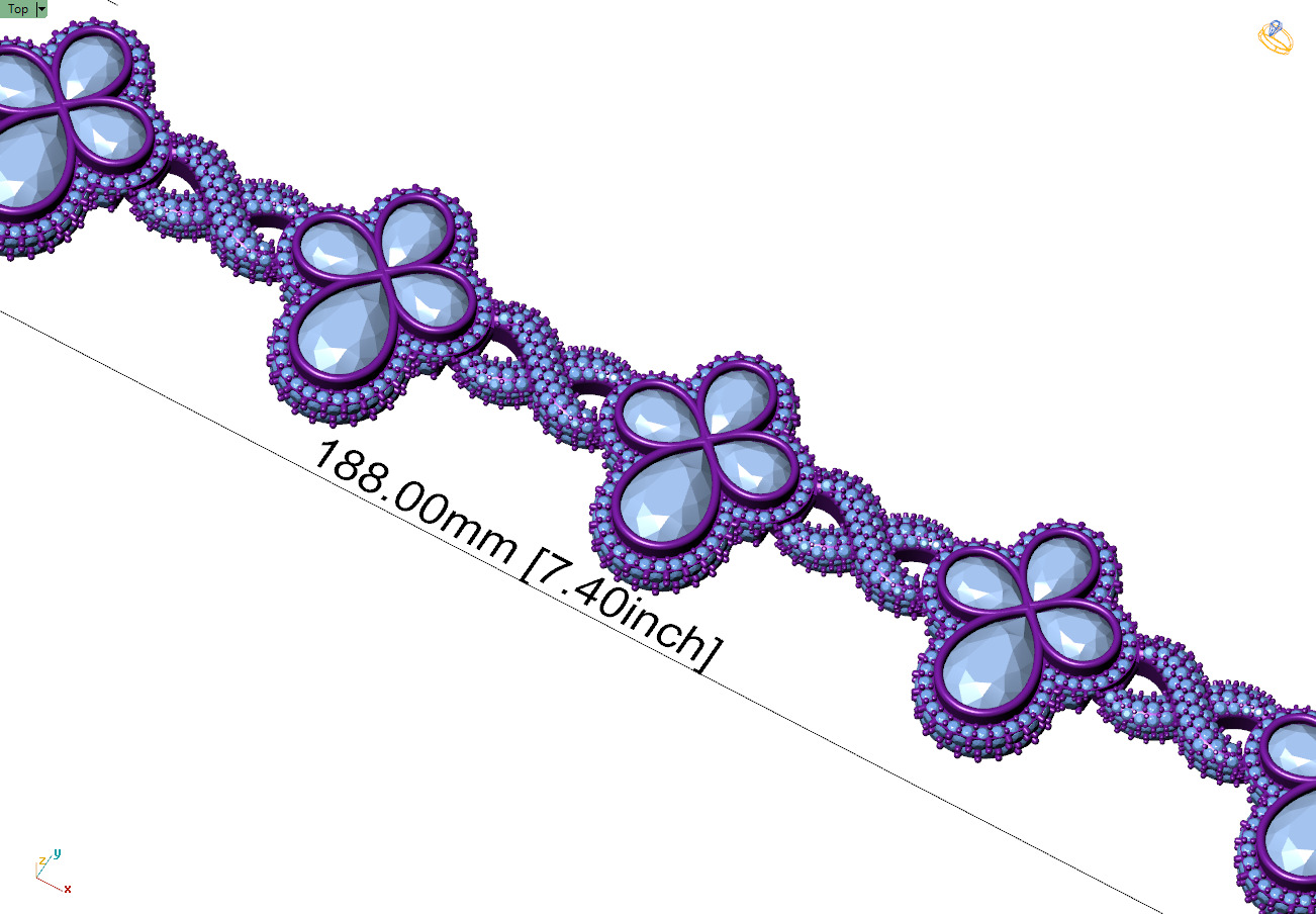 Custom Pear Cross with Infinite Cross Bracelets - Pear Bracelet 3D print model_7