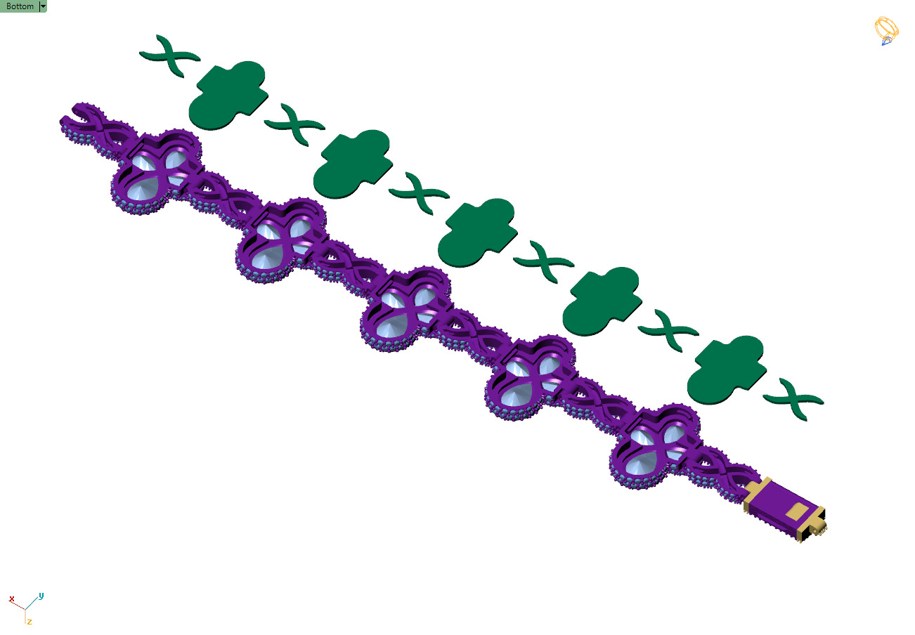 Custom Pear Cross with Infinite Cross Bracelets - Pear Bracelet 3D print model_9