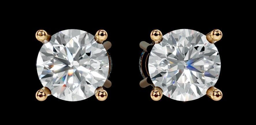 Classic Studs Earring Collection up to 3ct 3D print model_4