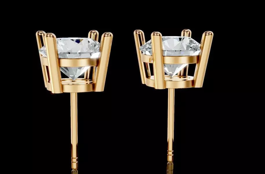 Classic Studs Earring Collection up to 3ct 3D print model_0