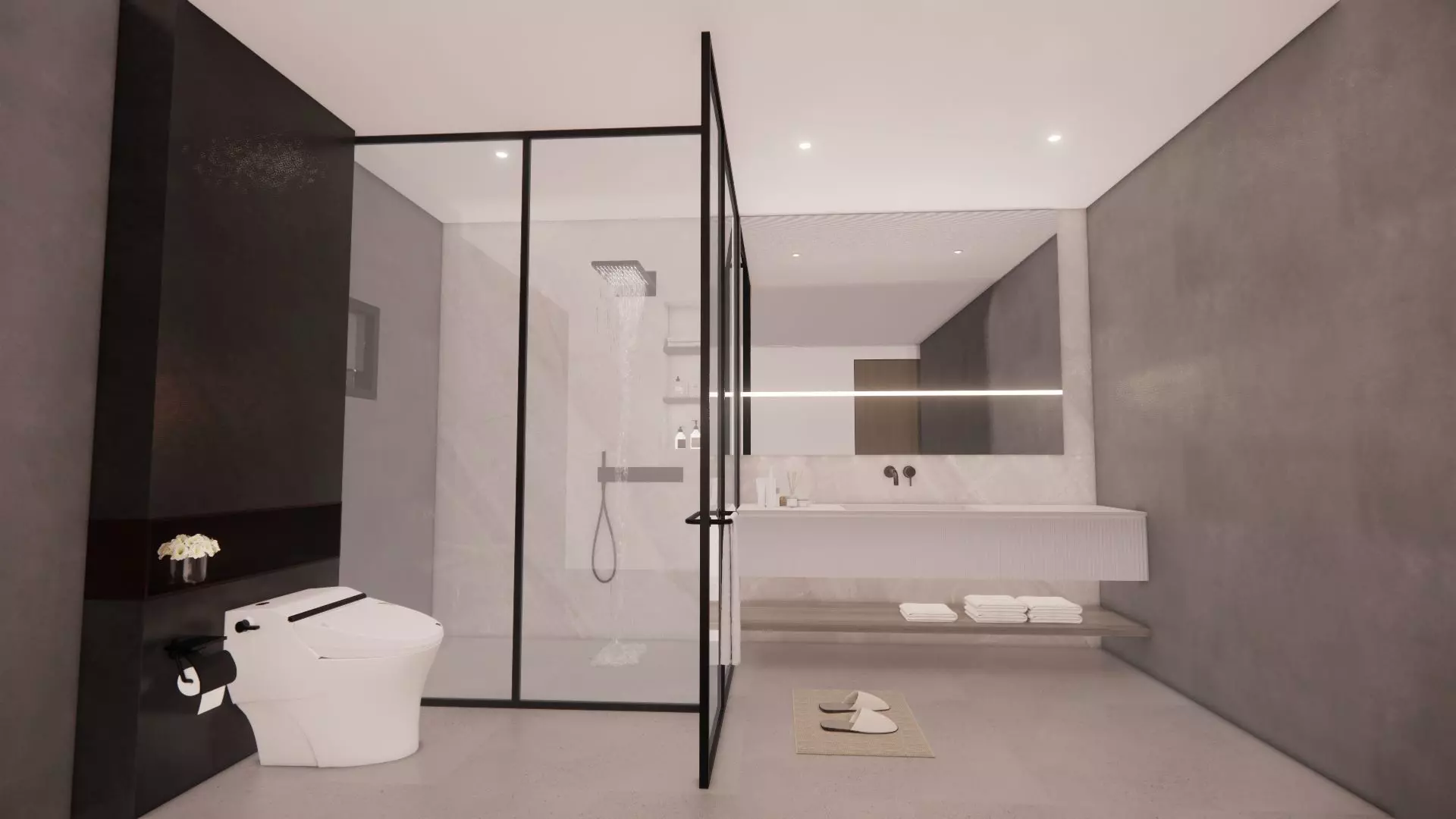 bathroom showcases a modern design 3D print model