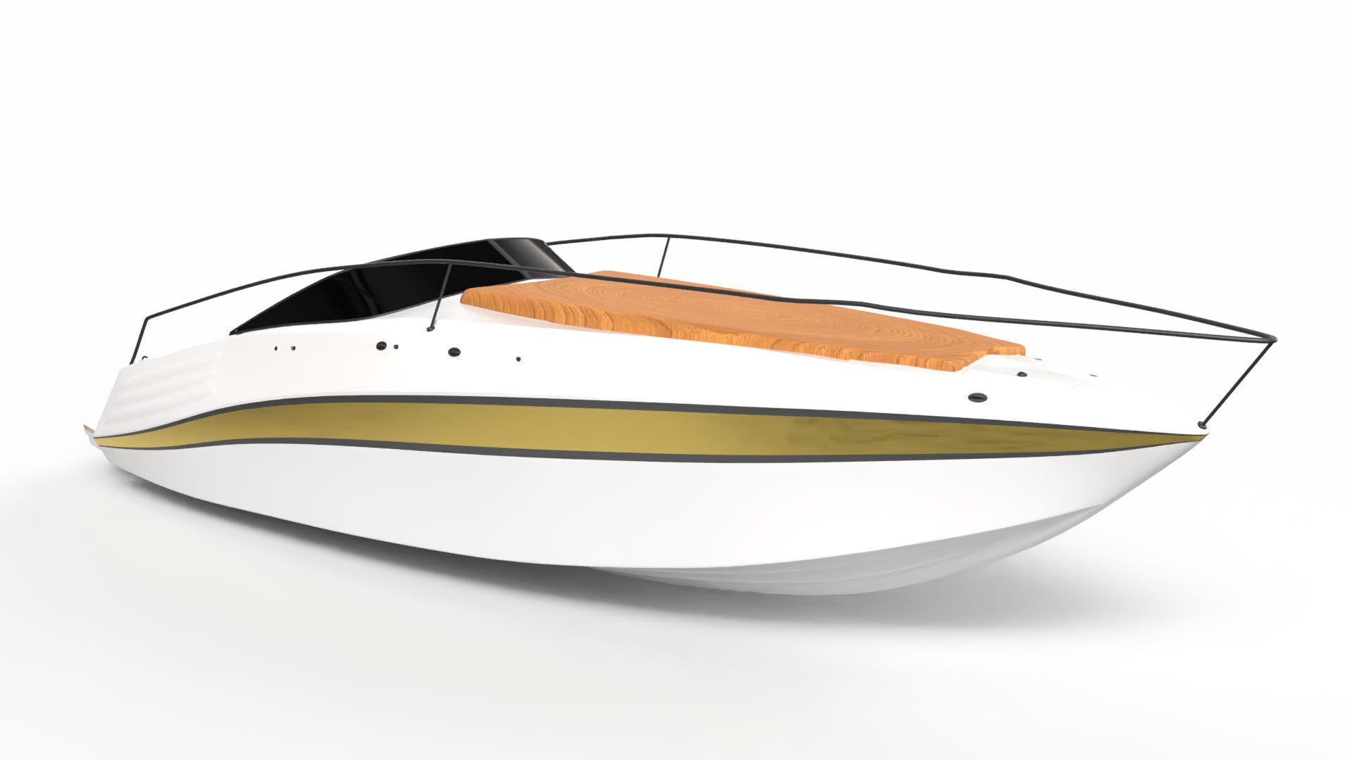 Modern Yacht 3D model_2