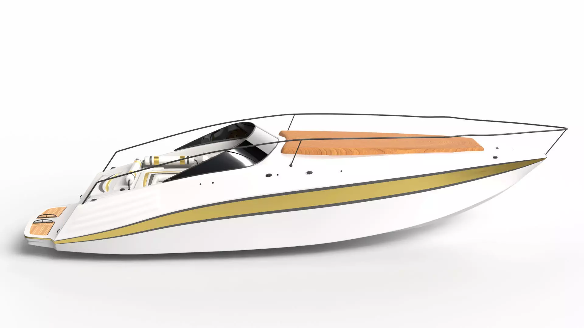 Modern Yacht 3D model_0