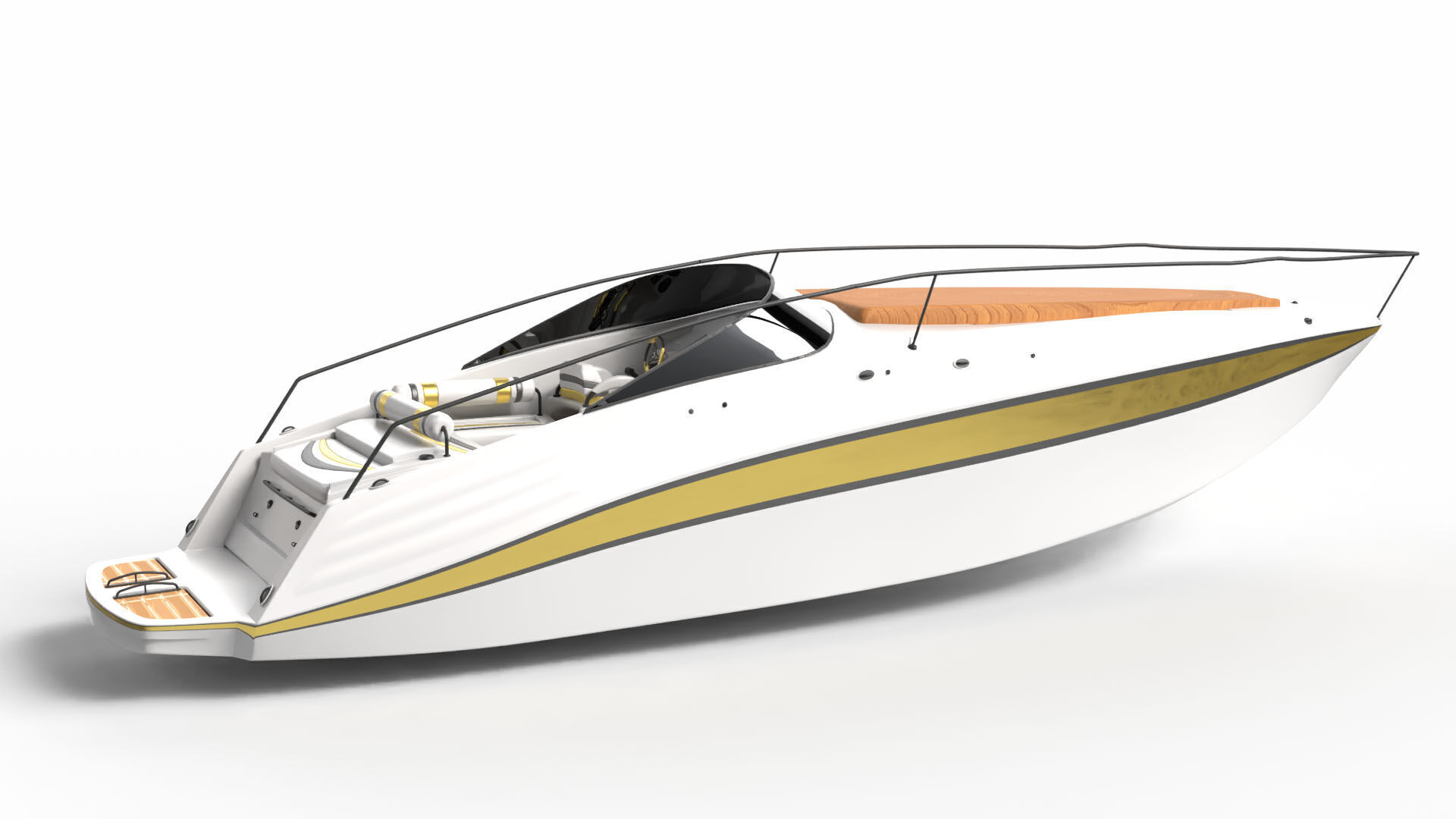 Modern Yacht 3D model_3