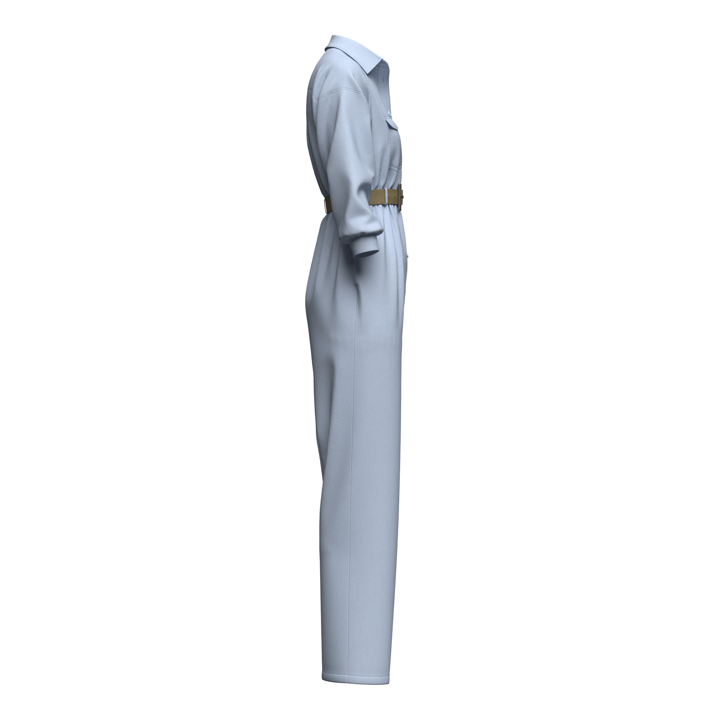 Female Shirt Dress 2 3D model_10