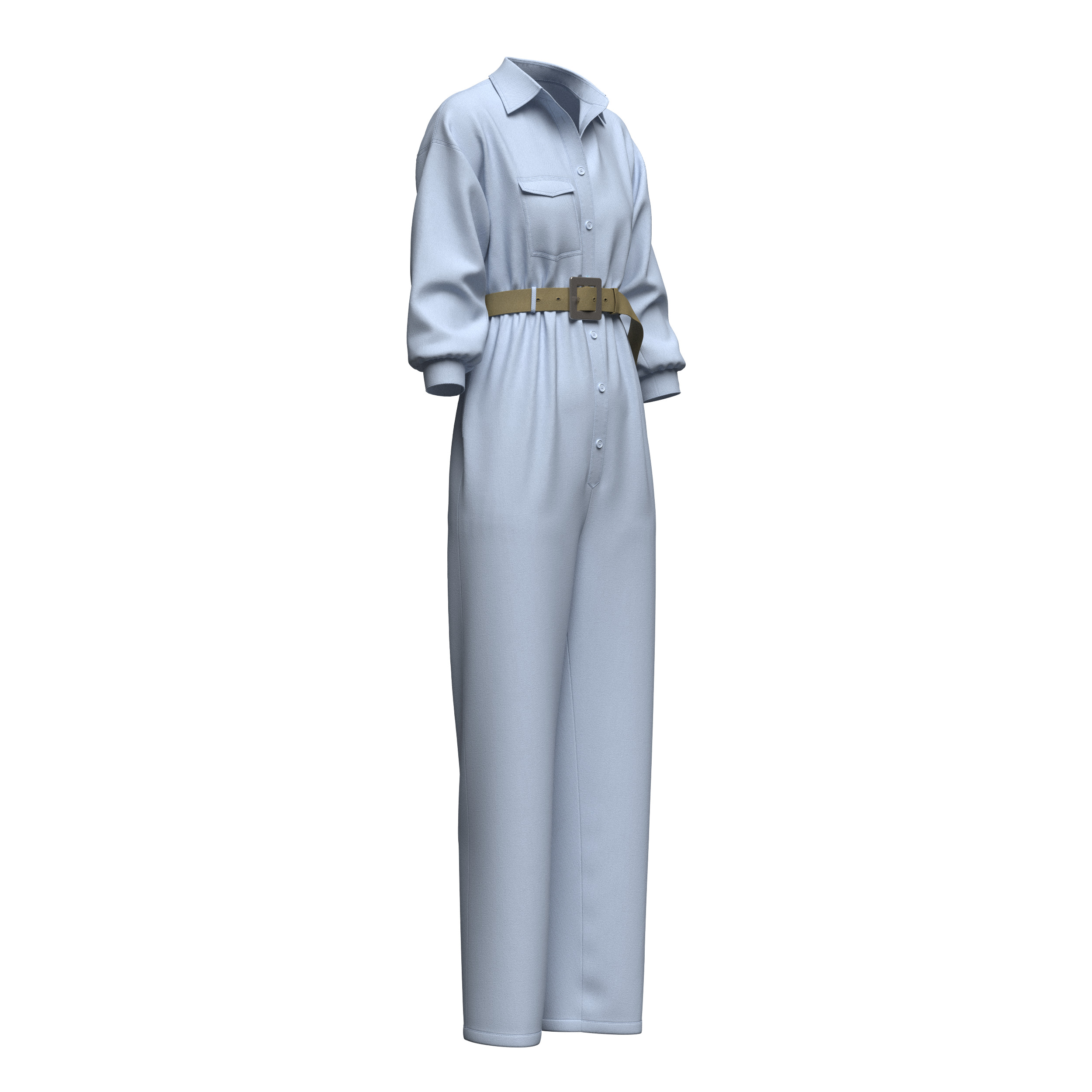 Female Shirt Dress 2 3D model_11