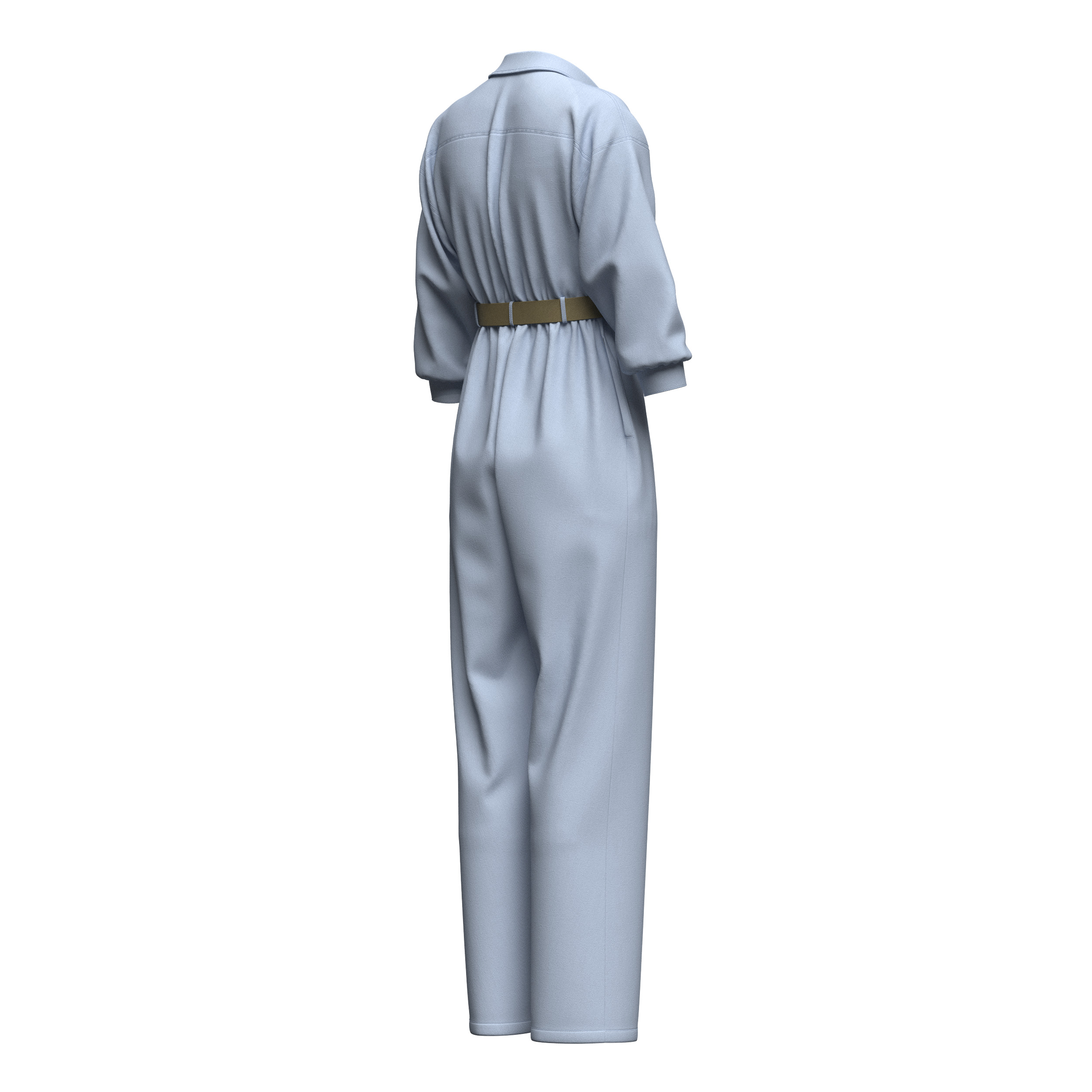 Female Shirt Dress 2 3D model_9