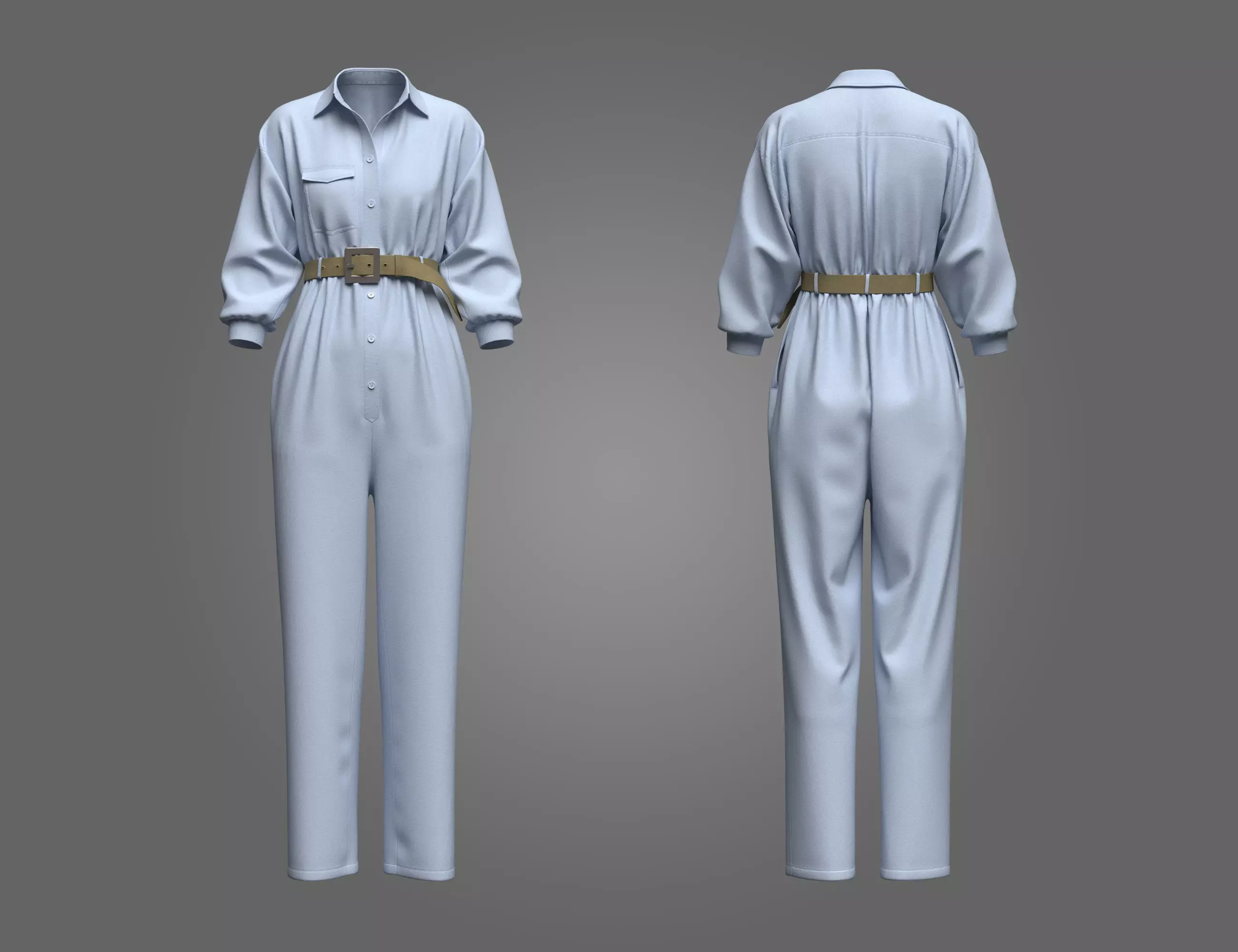 Female Shirt Dress 2 3D model_0