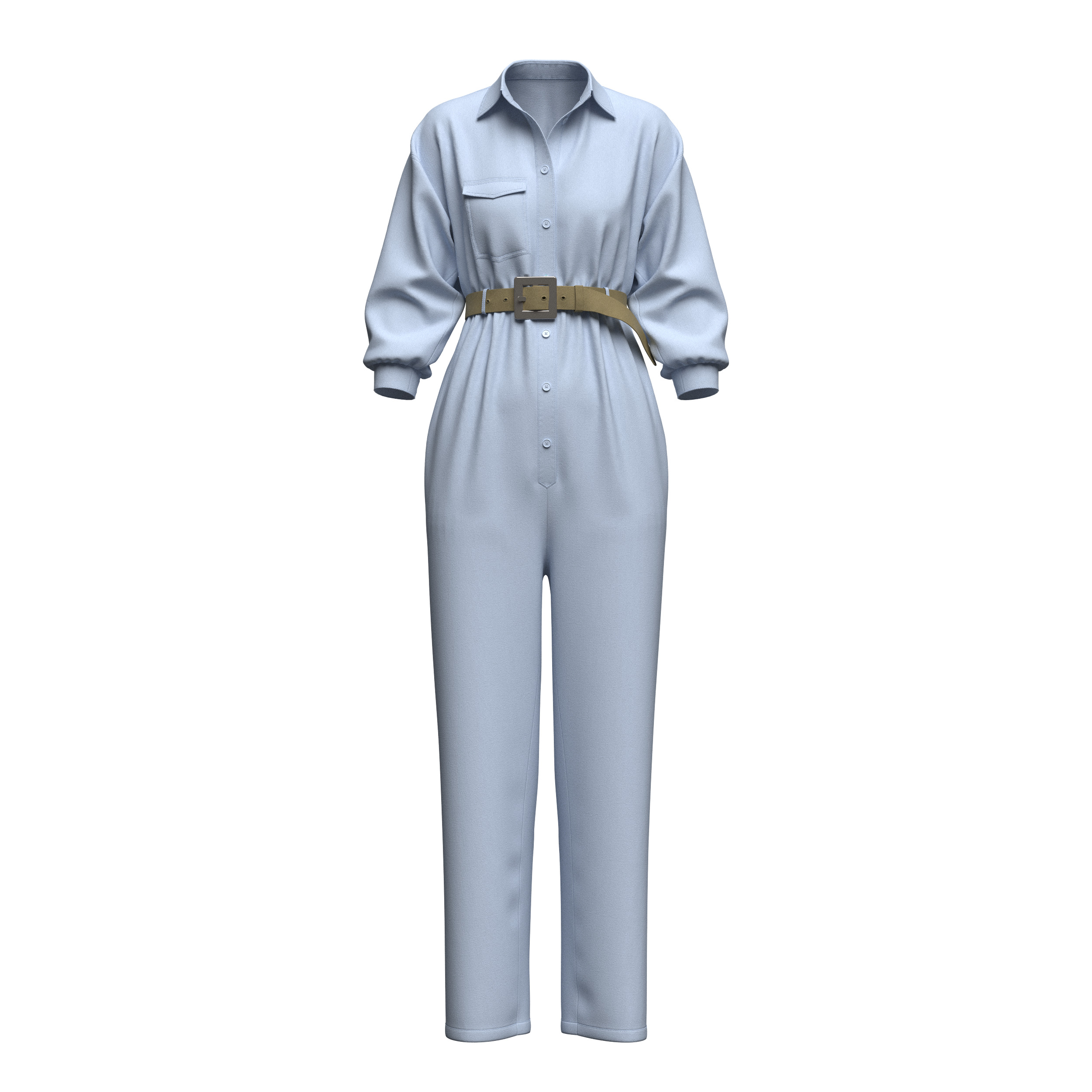 Female Shirt Dress 2 3D model_4