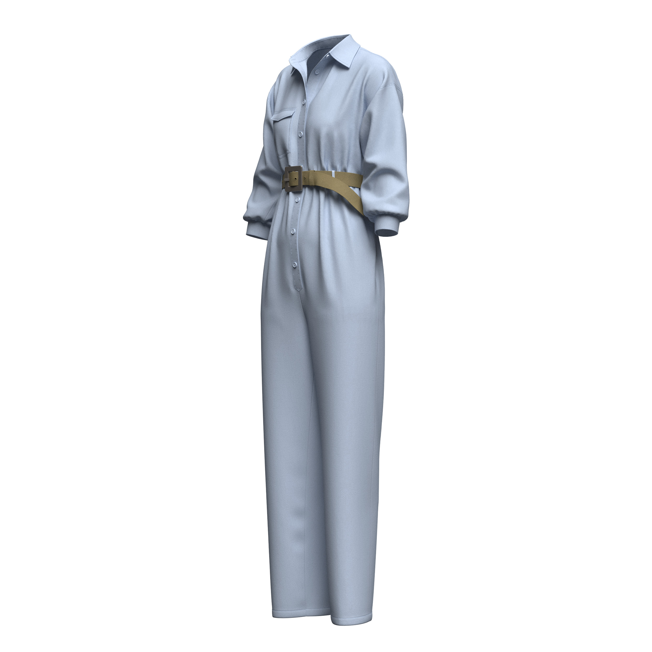 Female Shirt Dress 2 3D model_5