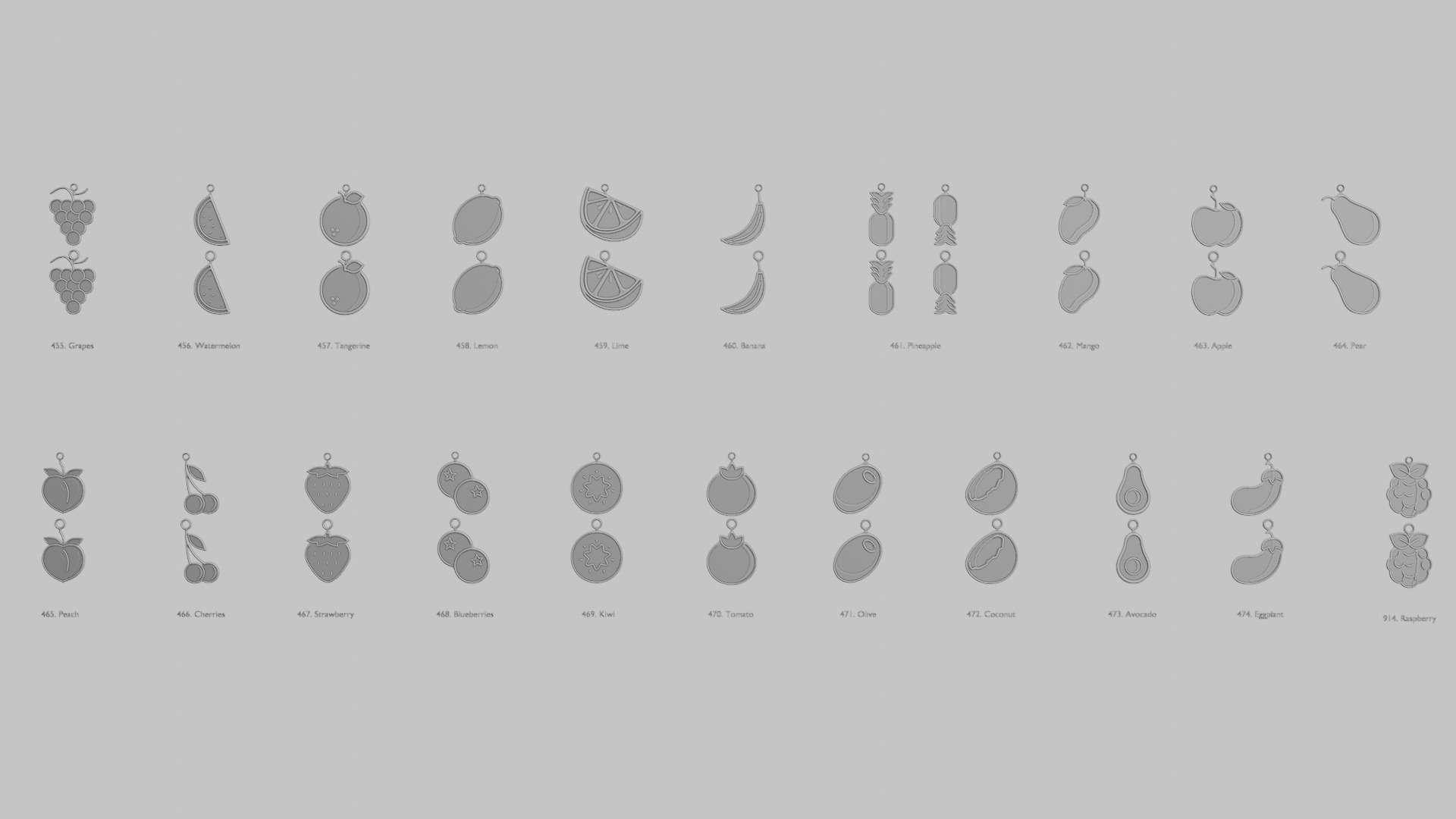 Food and Drinks Pendants Megapack 3D print model_3