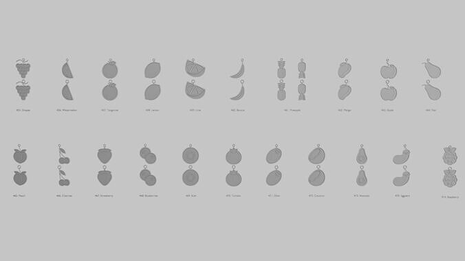 Food and Drinks Pendants Megapack 3D print model 5
