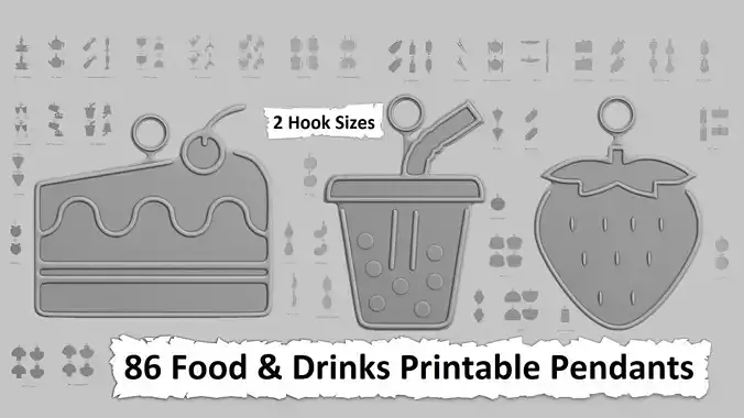Food and Drinks Pendants Megapack 3D print model