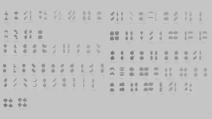 Food and Drinks Pendants Megapack 3D print model Food and Drinks Pendants Megapack 3D print model