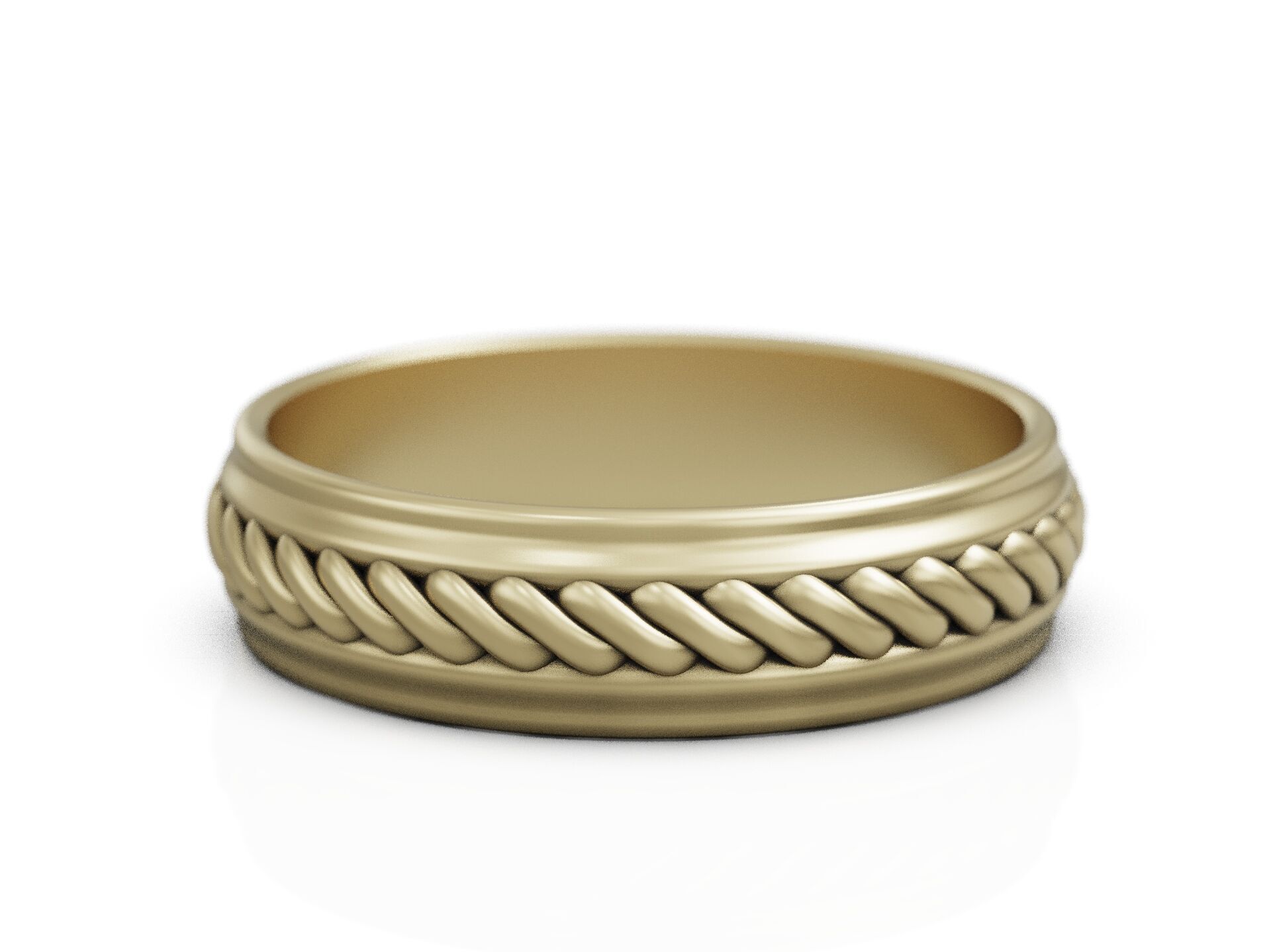 Wedding band ring rope pattern 3D print model_11