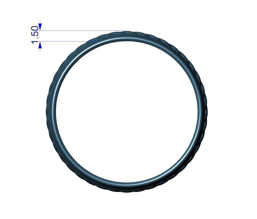 Wedding band ring rope pattern 3D print model_14