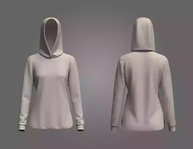 Female Athletic Hoodie 3D model Female Athletic Hoodie 3D model