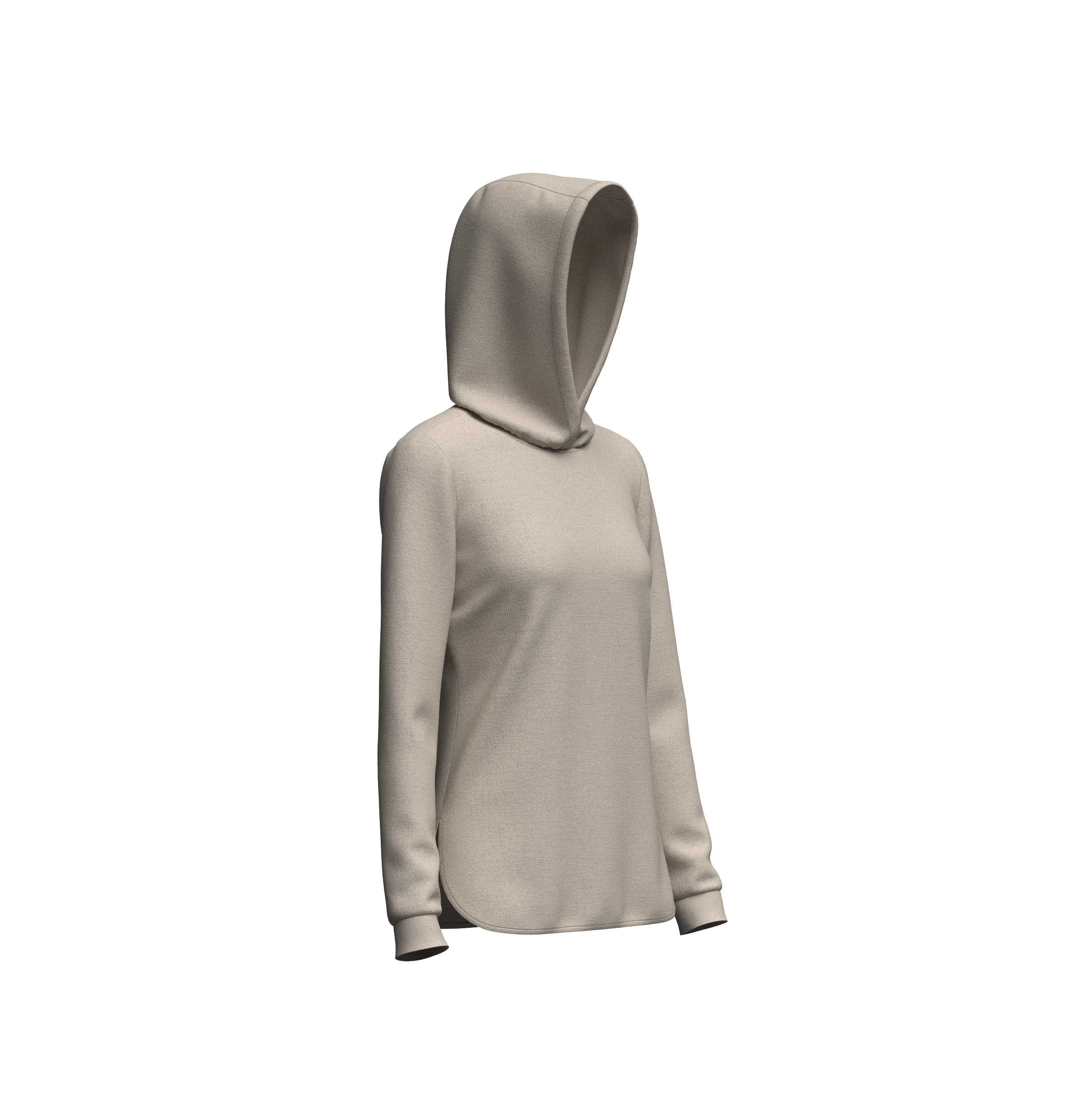 Female Athletic Hoodie 3D model_5