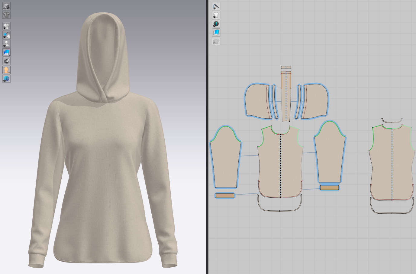 Female Athletic Hoodie 3D model_1