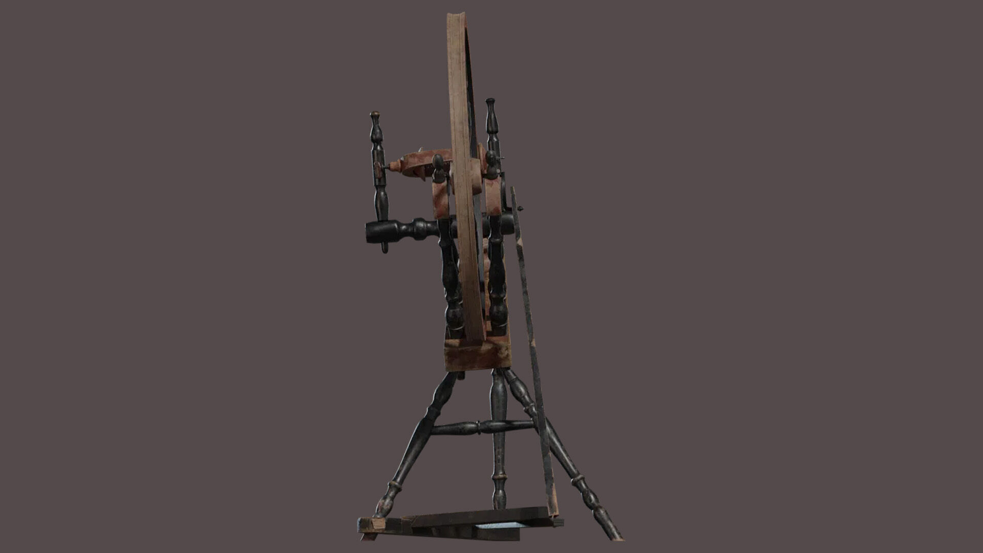 Vintage Wooden Spinning Wheel 3D Model Low-poly 3D model_2