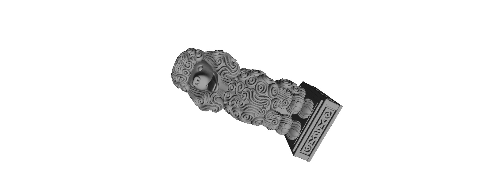 597 Laughing Poodle Totem Full Body 3D Model 3D print model_6