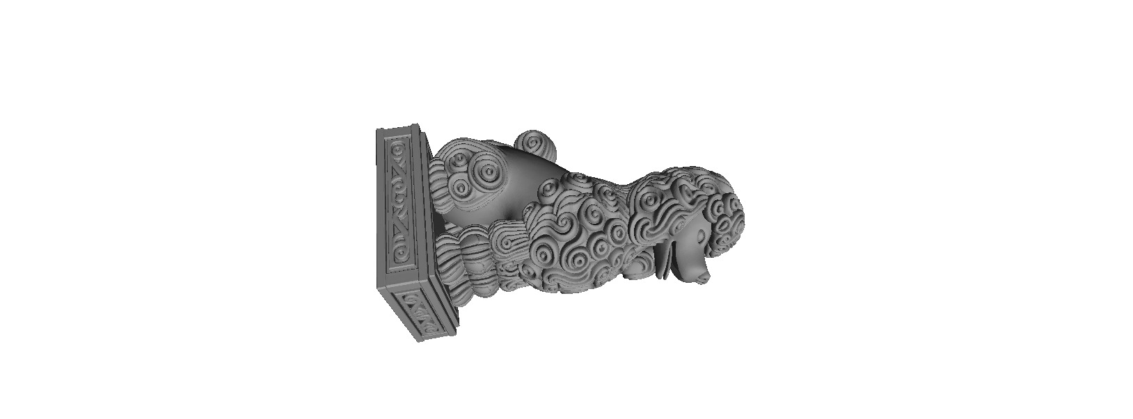 597 Laughing Poodle Totem Full Body 3D Model 3D print model_7