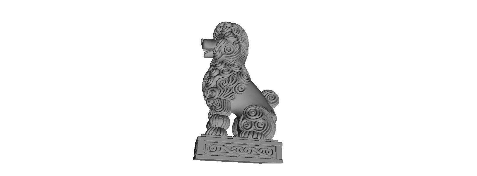 597 Laughing Poodle Totem Full Body 3D Model 3D print model_2