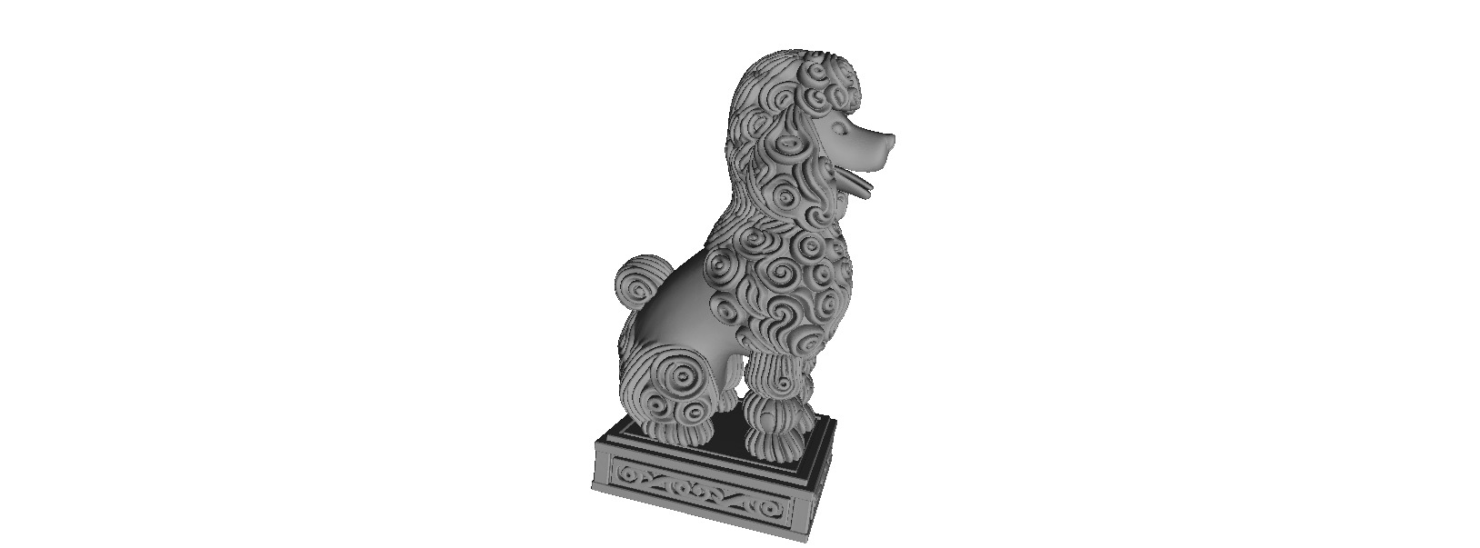 597 Laughing Poodle Totem Full Body 3D Model 3D print model_1