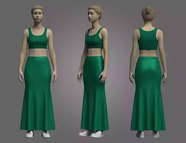 Female Mermaid Skirt And Top