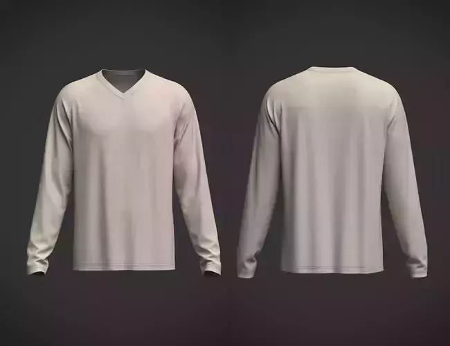 Male V-Neck Long Sleeve Tshirt