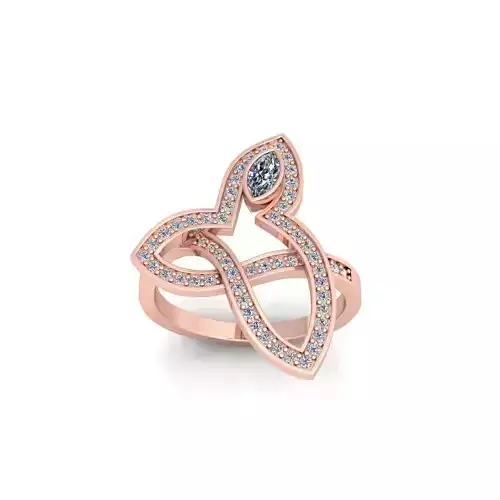 Fancy Small Diamond Ring 3d Model and Render 