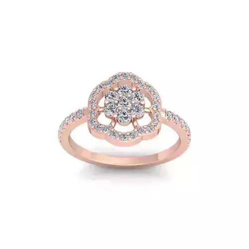 Flower Diamond Ring 3d Model and Render 
