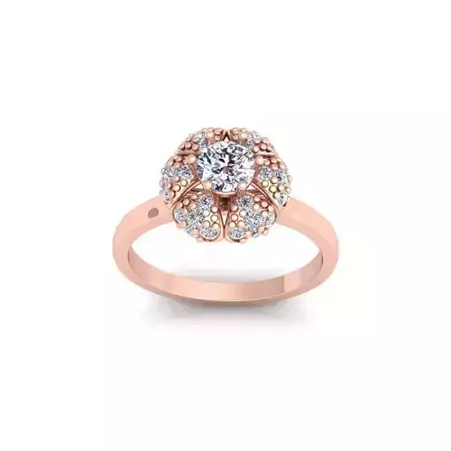 Flower Fancy Diamond Ring 3d Model and Render 