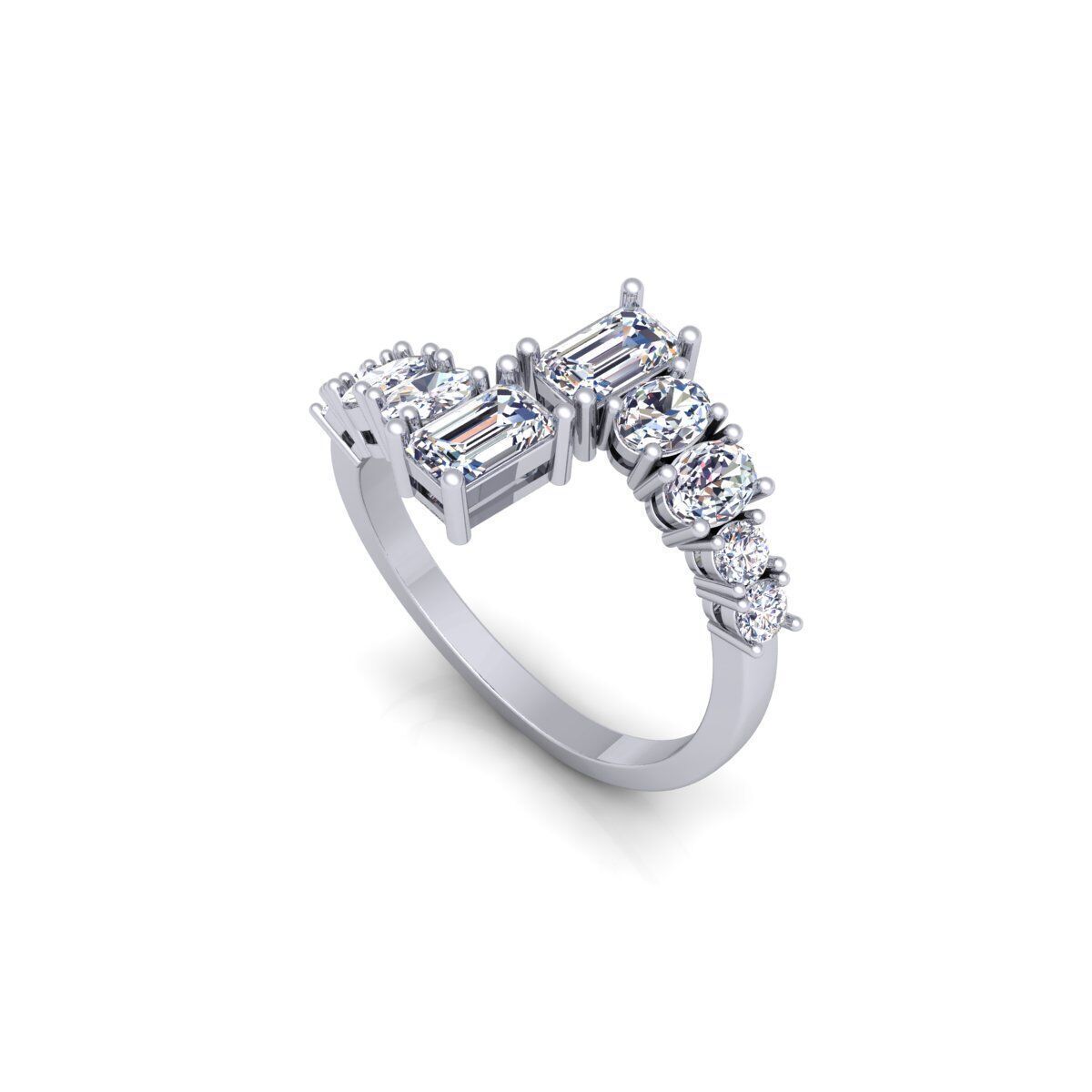 Emerald Graduation Diamond Ring 3d Model and Render 3D print model_11