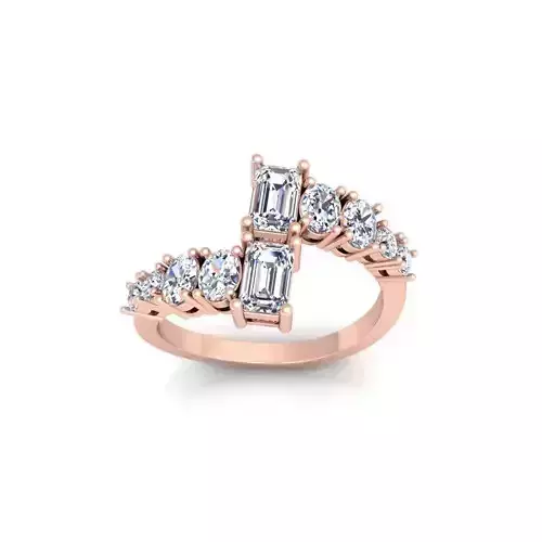Emerald Graduation Diamond Ring 3d Model and Render   3D print model