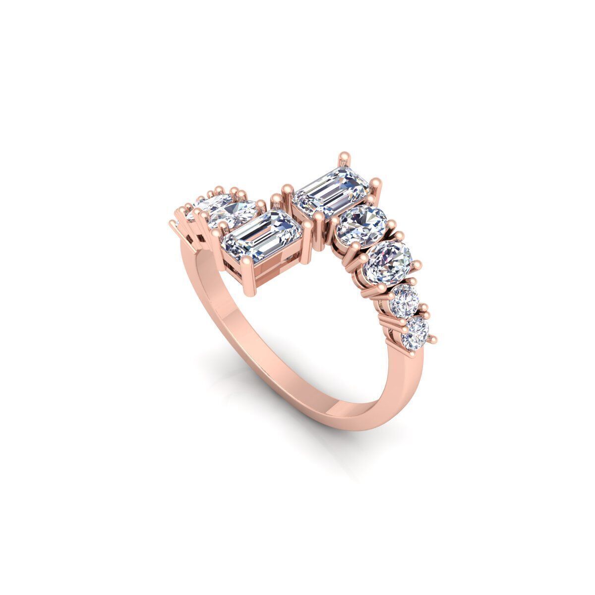 Emerald Graduation Diamond Ring 3d Model and Render 3D print model_10