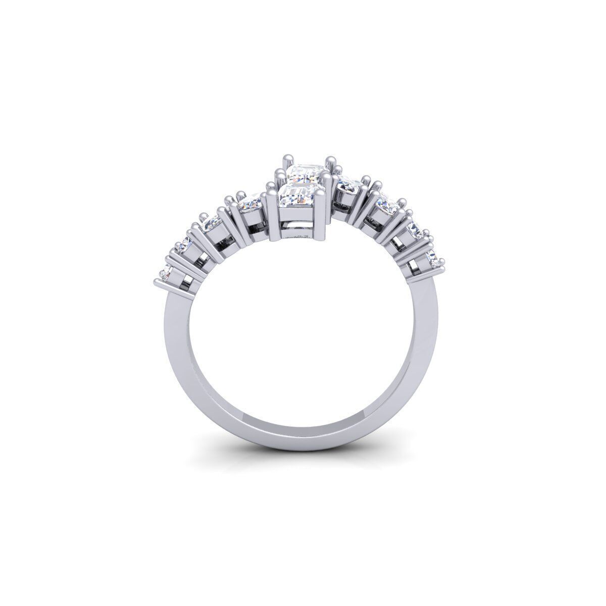 Emerald Graduation Diamond Ring 3d Model and Render 3D print model_5