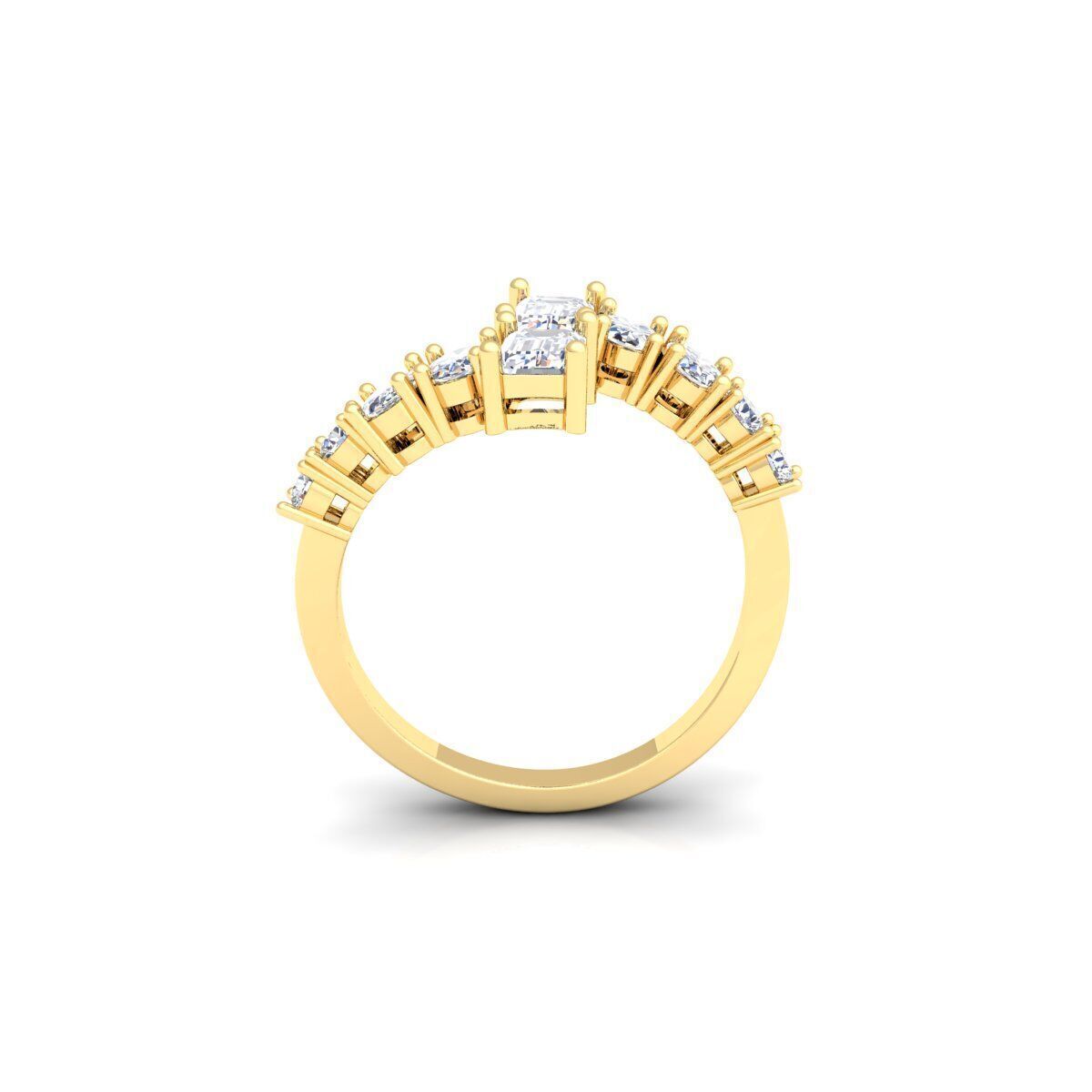 Emerald Graduation Diamond Ring 3d Model and Render 3D print model_3