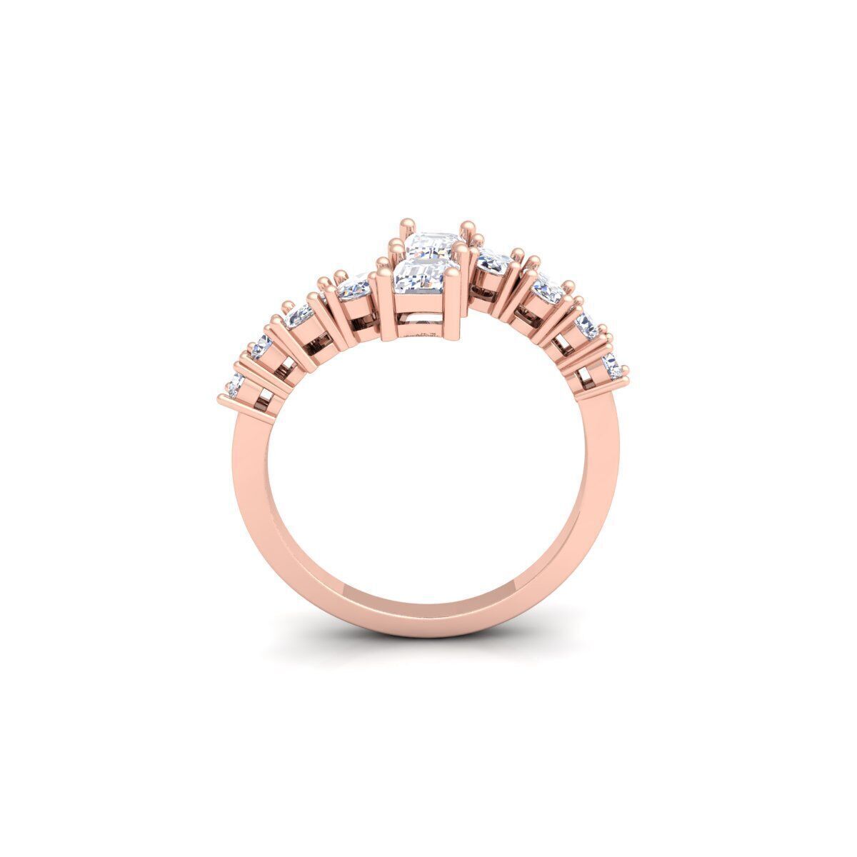 Emerald Graduation Diamond Ring 3d Model and Render 3D print model_4