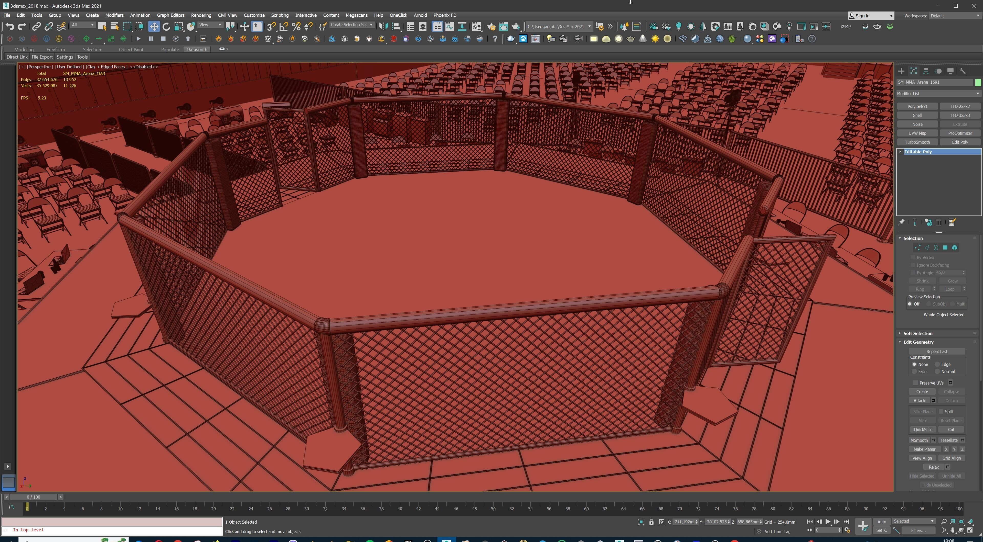 MMA Fight Arena Stadium Interior 3D model_46