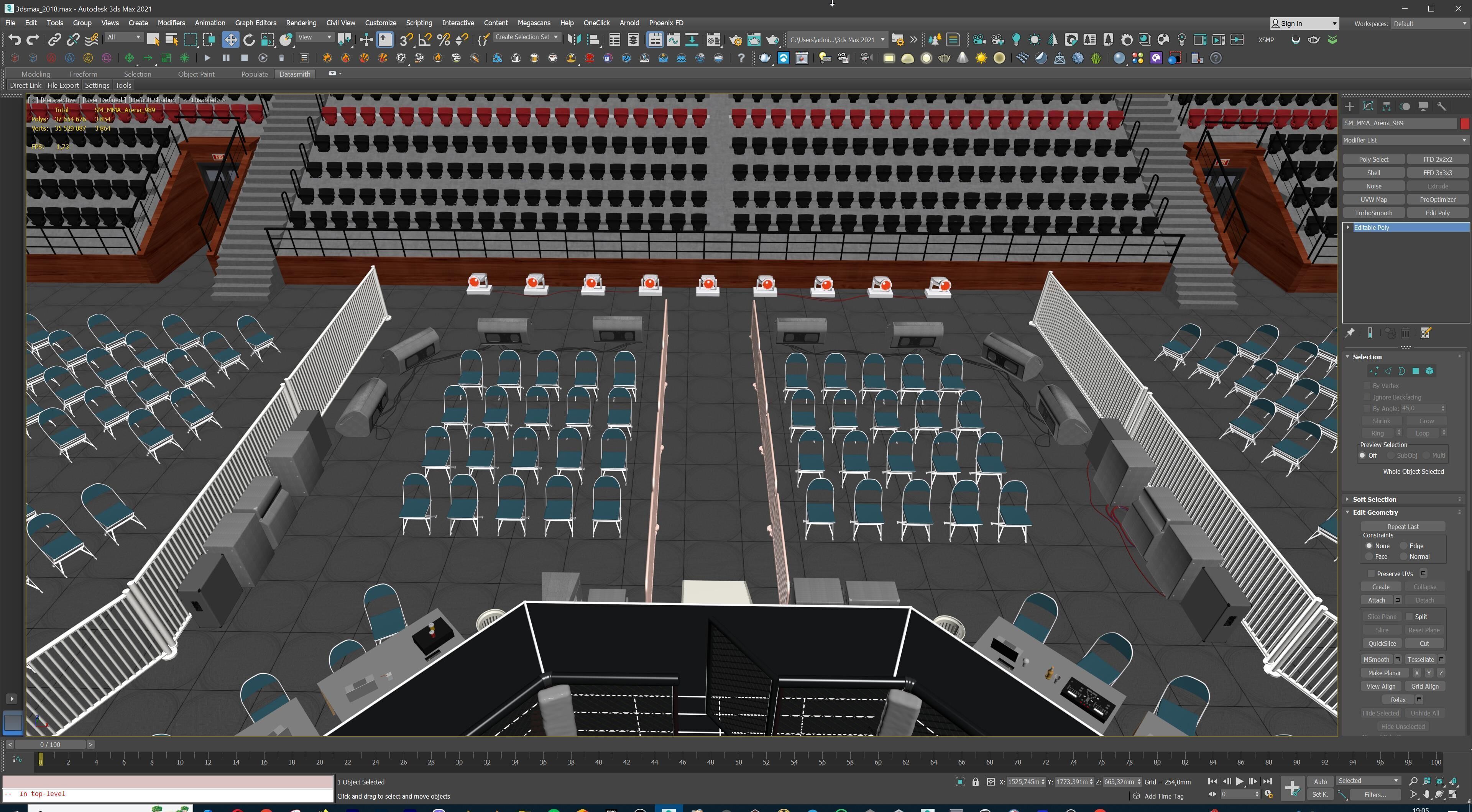 MMA Fight Arena Stadium Interior 3D model_40