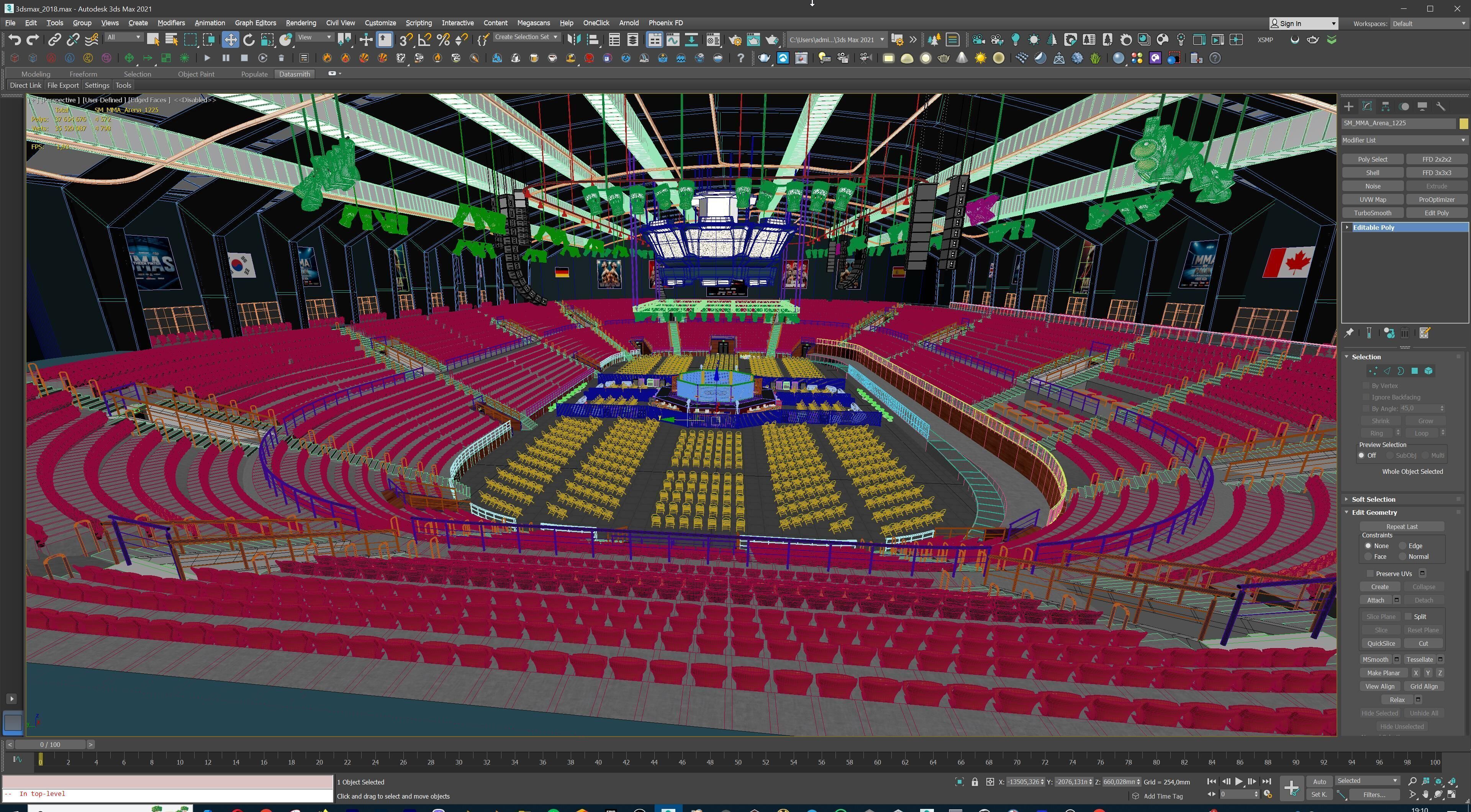 MMA Fight Arena Stadium Interior 3D model_50
